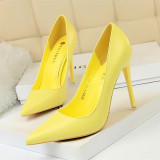 BIGTREE Soft Leather Shallow Fashion Women's High Heels Shoes Pointed Toe Women Pumps