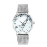 Rose Gold Mesh Band Creative Marble Female Wrist Watch