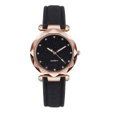 Casual Women Romantic Starry Sky Wrist Watch Leather Rhinestone Designer Ladies