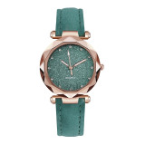 Casual Women Romantic Starry Sky Wrist Watch Leather Rhinestone Designer Ladies