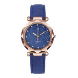 Casual Women Romantic Starry Sky Wrist Watch Leather Rhinestone Designer Ladies