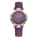Casual Women Romantic Starry Sky Wrist Watch Leather Rhinestone Designer Ladies