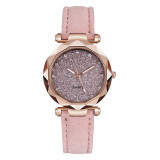 Casual Women Romantic Starry Sky Wrist Watch Leather Rhinestone Designer Ladies