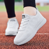 Women Casual Shoes Fashion Breathable Walking Mesh Lace Up Flat Shoes Sneakers Women 2020 Tenis Feminino White Vulcanized Shoes