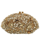 Boutique De FGG Hollow Out Diamond Flower Clutch Women Evening Bags Minaudiere Purses and Handbags Wedding Cocktail Crystal Bag