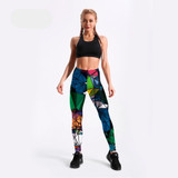 Qickitout Leggings Sample Women's Diamond Color Stitching Leggings Digital Print Pants Trousers Stretch Pants Plus Size DropShip