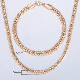 Davieslee 585 Rose Gold Jewelry Set For Women Braided Foxtail Link Chain Necklace Bracelet Set Wholesale Jewelry 2019 Gift LCSS1