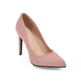 QUTAA 2020 Women Pumps Fashion Women Shoes Spring/autumn All Match Thin High Heel Pointed Toe Flock Wedding Pumps Size 34-43