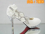 Wedding Shoes Glitter Gorgeous Bridal Evening Party Crystal High Heels Women Shoes Sexy Woman Pumps silver Bridal Shoes 34-41