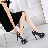 Pumps women shoes platform heels peep toe woman shoes ladies office shoes women Wave point Party Shoes