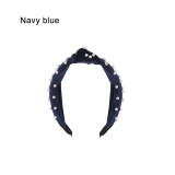 Bohemian Solid Color Soft Velvet Center Knot Wide Hairband with Pearl Knotted Hairband customized Hair Accessories