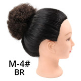 African Afro Bun Short Kinky Curly Wrap Drawstring Puff Ponytail Bun Extension Synthetic Hair