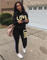 Multicolor Women Tracksuits Sports Set Big tongue Sweatsuit Outfit 2 Piece Set
