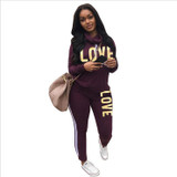 Multicolor Women Tracksuits Sports Set Big tongue Sweatsuit Outfit 2 Piece Set
