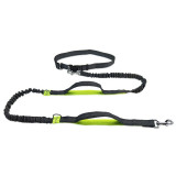 2021 New Reflective Leash Traction Rope Pet Dog Running Belt Elastic Hands Freely Jogging Pull Dog Leash Metal  D-ring Leashes