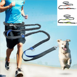 2021 New Reflective Leash Traction Rope Pet Dog Running Belt Elastic Hands Freely Jogging Pull Dog Leash Metal  D-ring Leashes
