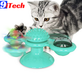 Cat Windmill Toy Funny Massage Rotatable Cat Toys With Catnip LED Ball Teeth Cleaning Pet Products