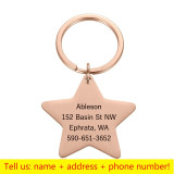9itech Personalized Cat Dog Pet ID Tag Keychain Engraved Pet ID Name for Cat Puppy Dog Collar Tag Pendant Keyring Bone Pet Accessories