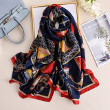 New Design Brand Silk Scarves Summer Women Shawls and Wraps Print Hijabs Scarfs