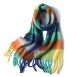 New Women Plaid Scarf Winter Pashmina Shawls Cashmere Thick Wraps Lady