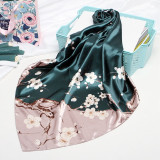 Fashion Silk Satin Women Hair Scarf Floral Print Handkerchief Shawls and Wraps Hijab Scarfs Fashion Silk Satin Women Hair Scarf Floral Print Handkerchief Shawls and Wraps Hijab Scarfs