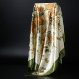 Fashion Hijab Scarf For Women Silk Satin Print Kerchief Head Scarfs Female