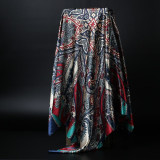 Fashion Hijab Scarf For Women Silk Satin Print Kerchief Head Scarfs Female