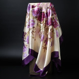 Fashion Hijab Scarf For Women Silk Satin Print Kerchief Head Scarfs Female