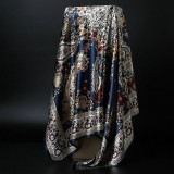 Fashion Hijab Scarf For Women Silk Satin Print Kerchief Head Scarfs Female
