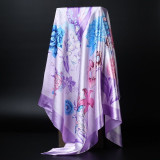 Fashion Hijab Scarf For Women Silk Satin Print Kerchief Head Scarfs Female