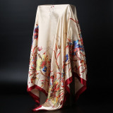 Fashion Hijab Scarf For Women Silk Satin Print Kerchief Head Scarfs Female