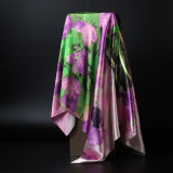 Fashion Hijab Scarf For Women Silk Satin Print Kerchief Head Scarfs Female