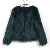 Fashion Furry Faux Fur Coat Women Fluffy Warm Long Sleeve Female Outerwear Autumn Winter Coat Jacket