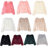 Fashion Furry Faux Fur Coat Women Fluffy Warm Long Sleeve Female Outerwear Autumn Winter Coat Jacket