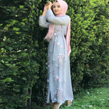 Floral Abaya Dubai Kimono Muslim Hijab Dress Abayas For Women Kaftan Caftan
