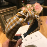 Plaid Cotton Hair Accessories Knotted Hair Band for Women Headbands Hairbands Headwear