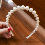 New Velvet Pearl Headband Beads Hairband for Women Elegant Beaded Hair Bands Hoop Headbands