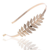 Gold Leaf Headband Leaves Headpiece Tiara Hairband For Women Forehead Hair