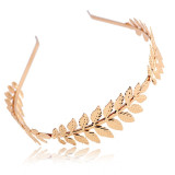 Gold Leaf Headband Leaves Headpiece Tiara Hairband For Women Forehead Hair