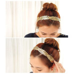 Gold Leaf Headband Leaves Headpiece Tiara Hairband For Women Forehead Hair