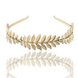 Gold Leaf Headband Leaves Headpiece Tiara Hairband For Women Forehead Hair
