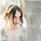 Gold Leaf Headband Leaves Headpiece Tiara Hairband For Women Forehead Hair