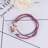 New Fashion Women Girls Pearl Elastic Hair Bands Ponytail Holder Gum For Hair