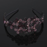 Flower Rhinestone Headband Bezel Hair Hoop For Women Elegant Hair Bands Headwear
