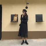 Women Chiffon Dress Spring Summer New Fashion Female Long Sleeve