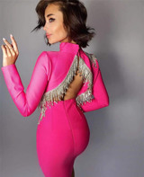 Women New Sexy Bandage Dress Autumn Whiter Sexy Bodycon Dress Beading Party Club Women New Sexy Bandage Dress Autumn Whiter Sexy Bodycon Dress Beading Party Club