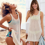 Women Sexy Hollow Out Knitting Crochet Beach Dress Bikini Cover Up Women Sexy Hollow Out Knitting Crochet Beach Dress Bikini Cover Up