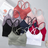 Sexy Cross Straps Gym Sports Bra For Women Wireless Yoga Fitness Sexy Cross Straps Gym Sports Bra For Women Wireless Yoga Fitness