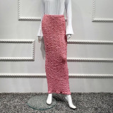 Muslim Knitted High Waist Maxi Pencil Long Skirt Jupe Longue Femme Skirts