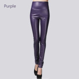 Elastic Stretch Faux Leather Autumn Winter Pencil Pant Women Velvet PU Leather Pants Elastic Stretch Faux Leather Autumn Winter Pencil Pant Women Velvet PU Leather Pants